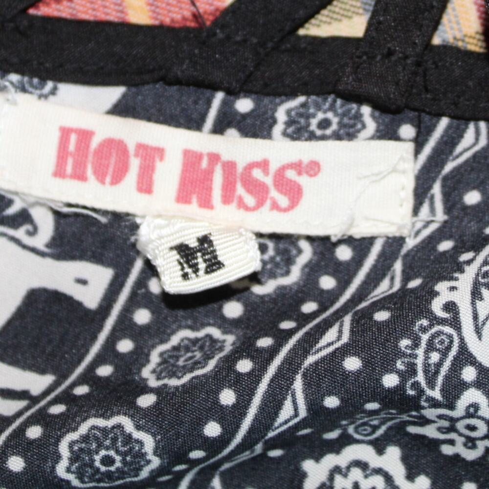 Hot Kiss Romper Black White Elephant Print Sleeveless Boho Festival Women’s M - Picture 5 of 5